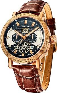 SURVAN Mechanical Skeleton Automatic Mens watch